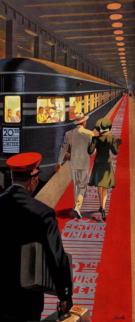 Train Posters, Retro Kunst, Railway Posters, 강아지 그림, Train Art, Deco Poster, New York Central, Edward Hopper, Art Deco Posters