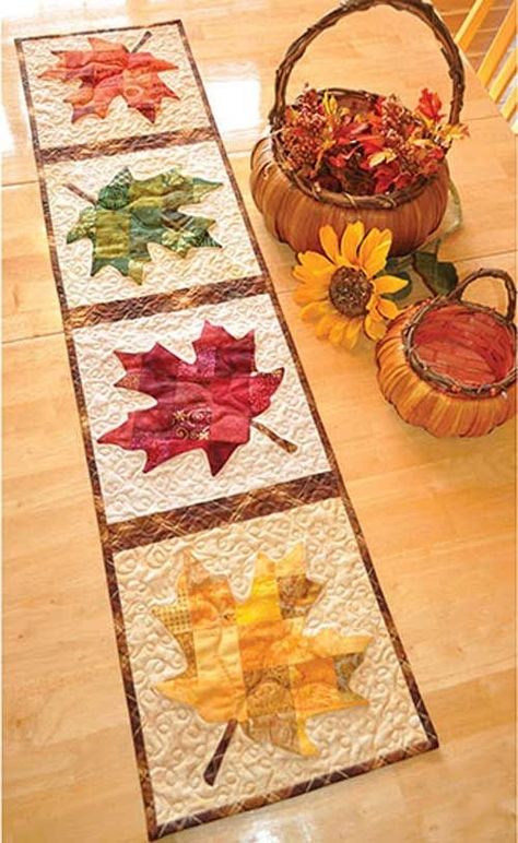 Patchwork Maple Leaf Table Runner Pattern Fall Table Runner Patterns, Maple Leaf Table Runner, Patchwork Table Runner, Quilted Table Runners Patterns, Fall Table Runners, Fall Quilts, Patchwork Quilt Patterns, Table Runner And Placemats, Shabby Fabrics