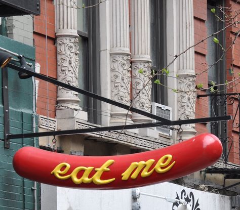 I love interesting store-front signs! Hot Dog Stand, Vintage Neon Signs, Trade Sign, Pub Signs, Retro Sign, Wayfinding Signage, Old Signs, Dog Signs, Advertising Signs