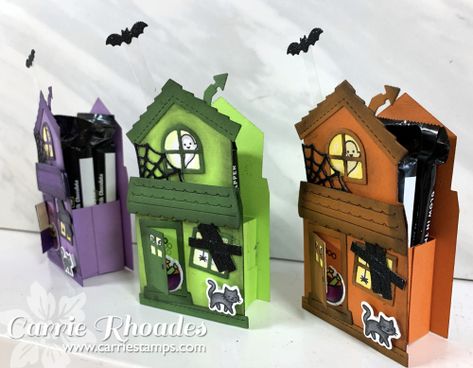 Halloween Treat Holders, Christmas Treats Holders, Halloween Lawn, Halloween Treat Boxes, Halloween Paper Crafts, Costumes Couples, Couples Diy, Kids Treat, Lawn Fawn Stamps