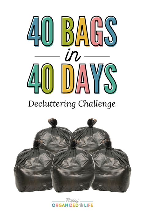 40 Bags in 40 Days Decluttering Challenge for 2022 Dining Room Budget, Hoarding Help, Uncluttered Home, Organizing On A Budget, Life Organization Tips, Decluttering Challenge, Organizing Closet, Live With Less, Decluttering Inspiration