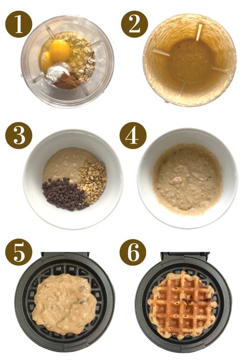 Banana Oat Waffles - Feeding Tiny Bellies Mini Dash Banana Waffles, Banana Oats Waffles, Waffle Banana Recipe, Blw Banana Waffles, Mini Waffle Maker Recipes Blw, Banana Oatmeal Waffles Healthy, Oat Banana Waffles, Banana Oat Waffles Healthy, Healthy Waffle Recipe Kids