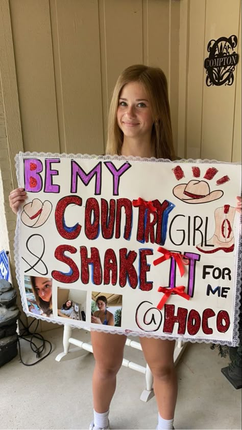 Country Prom Proposal Ideas, Cute Country Prom Proposals, Hoco Proposals Ideas Country Songs, Hoco Country Proposals Ideas, Cowgirl Promposal, Homecoming Proposal Ideas Dr Pepper, Dance Team Hoco Proposals, Country Hoco Posters, Country Hoco Signs