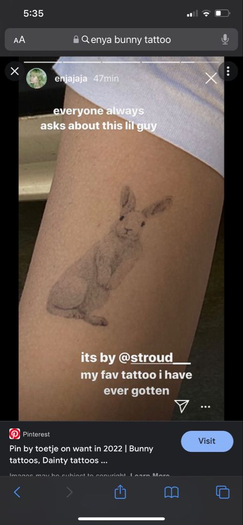 Enya Umanzor Bunny Tattoo, Enya Umanzor Tattoos, Enya Tattoos, Enya Tattoo, Enya Umanzor Tattoo, Bunny Tattoo, Enya Umanzor, Bunny Tattoos, Cute Little Tattoos