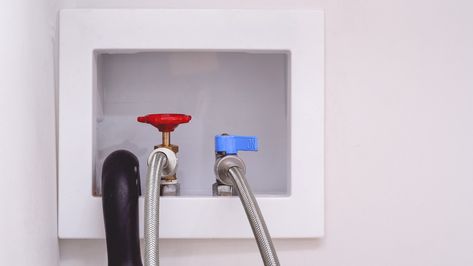 Practical Ways Of Hiding Washing Machine Hookups - House Digest How To Hide Laundry Room Hookups, Hiding Washing Machine, Washer Hookup Cover, How To Hide Laundry Hookups, Hide Laundry Hookups, Hidden Laundry Rooms, Dryer Outlet, Under Kitchen Sinks, Tall Indoor Plants