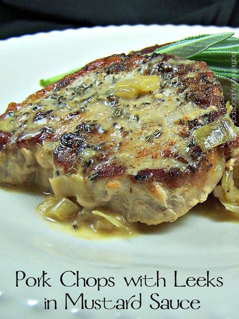 Pork Chop Recipes Mustard, Leek Recipes, Pork Ham, Pork Dinner, Mustard Sauce, Dinner Appetizers, Boneless Pork, Pork Chop, Pork Chop Recipes