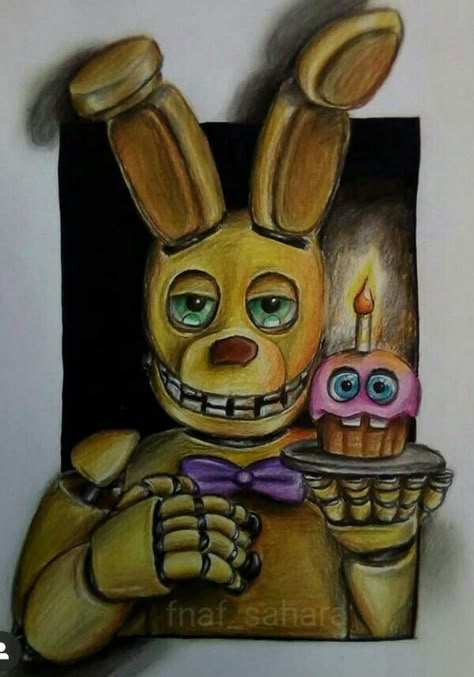 Fnaf Drawings Sketches, Fnaf Cakes, Art Fnaf, Five Nights At Anime, Bonnie Fnaf, Spring Bonnie, 2023 Wallpaper, Golden Freddy, Anime Boy Sketch