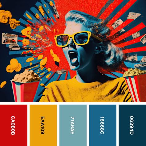 31 Retro Color Palettes for Throwback Designs - Color Meanings Nyc Color Palette, Music Color Palette, Poster Palette, Comic Color Palette, Pop Art Color Palette, Pop Color Palette, Vivid Color Palette, Retro Colour Palette, Digital Color Palette