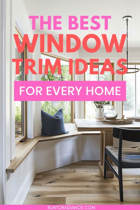 From metal and black to natural wood and classic greek, find all the top window trim styles here. Wood Framing Around Windows, Staining Window Trim Wood, Modern Wood Window Trim, Window Sills And Trim, Sliding Glass Door Trim, Window Trim Design, Interior Window Trim Ideas, Diy Interior Window Shutters, Window Trim Ideas Interior