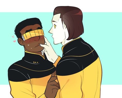 Data X Geordi, Fandom Ships, Star Trek Data, Star Trek Funny, Star Trek Art, Star Trek Ships, Star Trek Tos, Art Organization, Spock