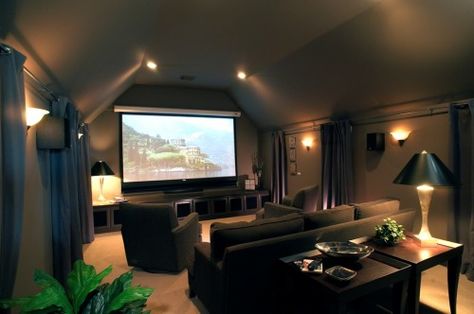 Home Theatre Bonus Room Ideas Upstairs, Dream Man Cave, Bonus Room Design, Bonus Room Ideas, Theater Rooms, House Plan Gallery, Home Theater Rooms, Theatre Room, Bonus Rooms