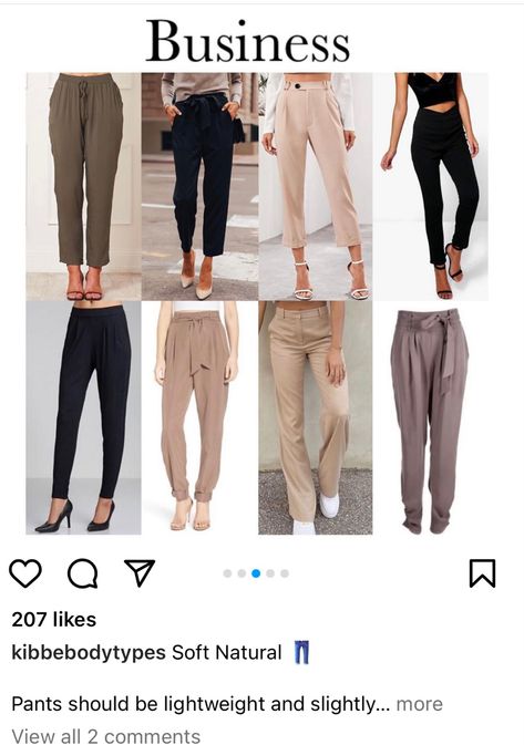 Kibbe Natural Outfits Casual, Soft Natural Pants Kibbe, Kibbe Soft Classic Outfits Fall, Soft Natural Office Style, Soft Natural Kibbe Outfit Casual, Soft Natural Business Casual, Soft Natural Pants, Soft Natural Capsule Wardrobe, Soft Natural Body Type Outfits