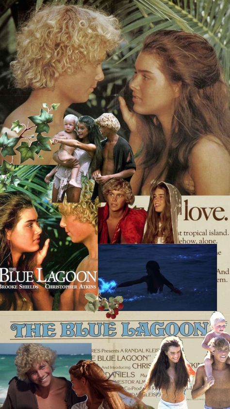 #thebluelagoon #richard #emaline #myfirstshuffle #aesthetic #collage #lagoon #bluelagoon #vintage #august Blue Lagoon Aesthetic, Lagoon Aesthetic, Blue Lagoon Movie, The Blue Lagoon, 80s Aesthetic, Soft Wallpaper, Brooke Shields, Blue Lake, Happy Vibes