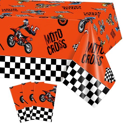 PRICES MAY VARY. You Will Get: 3 pieces of Motorcycle Party Decorations table covers, which are an awesome choice for dirt bike birthday decorations for boys. Disposable Tablecloth showcases mesmerizing and dynamic motorcycle stunt patterns, so Motocross-themed Parties table decoration is also an unmissable decoration for motorcycle lovers. Let's enjoy a Cool Moto Party! Suitable Table Cloth Size: Dirt Bike Birthday Party favors Rectangular table cover measures 220 x 130 cm/ 86.6 x 51.2 inches, First Birthday Dirt Bike Theme, Dirt Bike Themed Birthday Party, Dirt Bike Birthday Party, Motorcycle Party, Bike Birthday Parties, Dirt Bike Party, Dirt Bike Birthday, Boy Birthday Decorations, Party Table Decorations