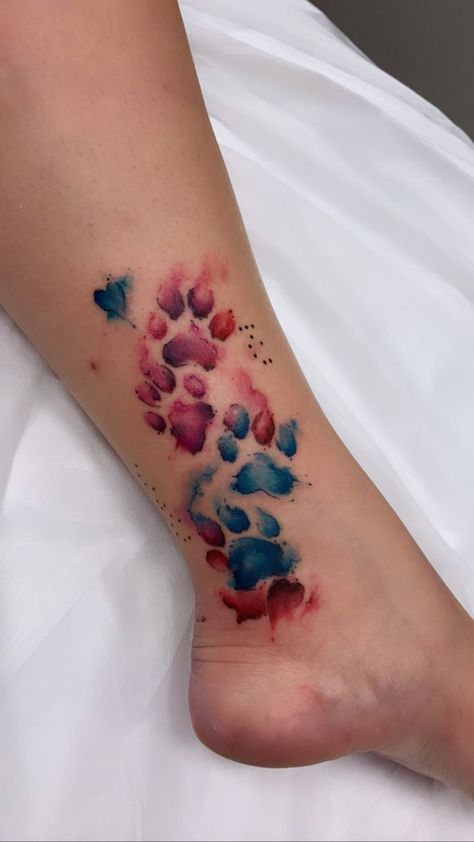 Watercolor Dragon Tattoo, Lion Arm Tattoo, Mermaid Scales Tattoo, Pawprint Tattoo, Dog Paw Tattoo, Scale Tattoo, Ankle Tattoos For Women, Paw Tattoo, Best Tattoo Ideas