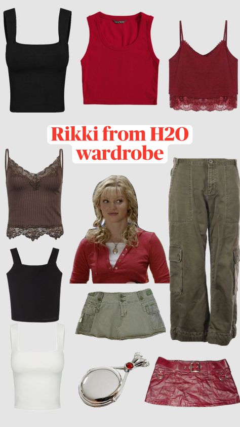 Rikkis wardrobe ❤️ #fyp #h2o #ocean #rikki #mermaids #outfitinspo #beauty Rikki H2o Aesthetic Outfits, H2o Halloween Costumes, Riki H2o Outfits, H2o Just Add Water Halloween Costumes, H2o Just Add Water Aesthetic Outfits, Mako Mermaids Outfits, H20 Aesthetic Outfits, Rikki H2o Aesthetic, Rikki Chadwick Outfits