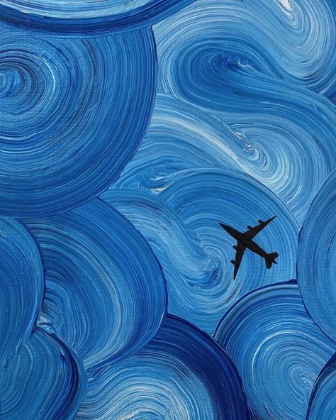 Painting Ideas On Canvas Monochromatic, Monochromatic Art Ideas, Crazy Paintings, Blue Paintings, Easy Abstract Art, Monochromatic Painting, Swirl Art, Monochromatic Art, Blue Drawings