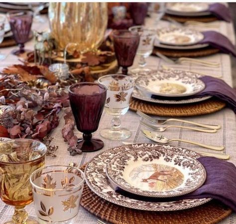 Woodland Tablescape, Pumpkin Show, Spode Woodland, Fall Dining Table, Thanksgiving Table Decor, Fall Table Settings, Autumn Decorating, Fall Tablescapes, Thanksgiving Table Settings