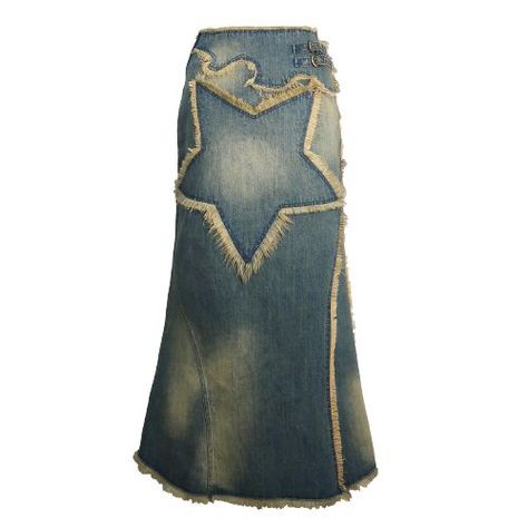 by strike a pose*°:⋆ₓₒ Star Skirt, Long Denim Dress, Tie Dye Denim, Denim Maxi, Y2k Clothing, Denim Maxi Skirt, Spice Girls, Mode Vintage, Strike A Pose