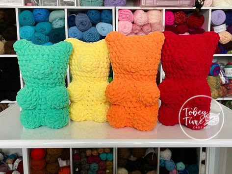 Pattern Gummy Bear Crochet Patterns Includes Two Sizes Large | Etsy Australia Gummy Bear Crochet Pattern, Bear Crochet Pattern, Bear Patterns Free, Confection Au Crochet, Bear Crochet, Colorful Crochet, Crochet Food, Beginner Crochet Projects, Crochet Teddy