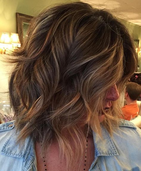 90 Sensational Medium Length Haircuts for Thick Hair Thick Wavy Haircuts, Long Layered Bob Hairstyles, Bob Balayage, Layered Thick Hair, Undercut Haircut, Shaggy Bob Hairstyles, Shaggy Bob Haircut, Thick Hair Cuts, Thick Wavy Hair