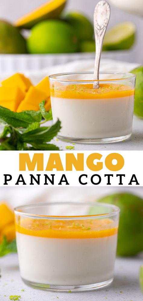 Mango Panacotta Recipe, Panacota Recipe, Mango Panna Cotta, Mango Coulis, Mango Desserts, Impressive Dessert, Panna Cotta Recipe, Impressive Desserts, Fruit Dessert Recipes