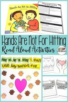 Hands Are Not For Hitting, Book Club Activities, Calm Down Kit, Read Aloud Activities, School Speech Therapy, Choice Board, Behavior Interventions, Teaching Social Skills, Adapted Books