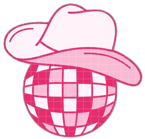 Disco Cowgirl Tattoo, Disco Ball With Cowboy Hat, Cowgirl Hat Drawing, Toad Bag, Disco Ball Cowboy Hat, Cowboy Disco, Cowboy Hat Svg, Preppy Pictures, Disco Cowboy