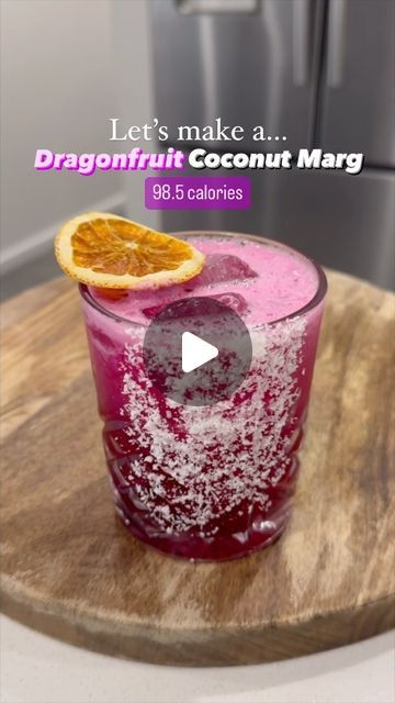 Jarrod Rickard on Instagram: "Let’s make a Coconut Dragonfruit Marg! Such a great low calorie option ! 🥥

20 grams Dragon Fruit (12 calories)
15mls or 0.5oz Lime Juice (4 calories)
Give it a muddle 
30mls or 1oz coconut tequila (64 calories)
15mls or 0.5oz Fresh Orange Juice (replace the Cointreau)(8.5 calories)
60mls or 2oz Coconut Water (10 calories) 
Garnish your glass with coconut shavings and dehydrated orange! 

Total of 98.5 calories!

#cocktailbar #cocktailrecipes #cocktailtime🍹 #recipeshare #recipeoftheday #recipevideo #dragonfruit #coconut #margarita #lowcalorie" Coconut Tequila, Fruit Margarita, Coconut Margarita, Mix Drinks, Fresh Orange Juice, Coconut Shavings, Fresh Orange, Cocktail Bar, Dragon Fruit