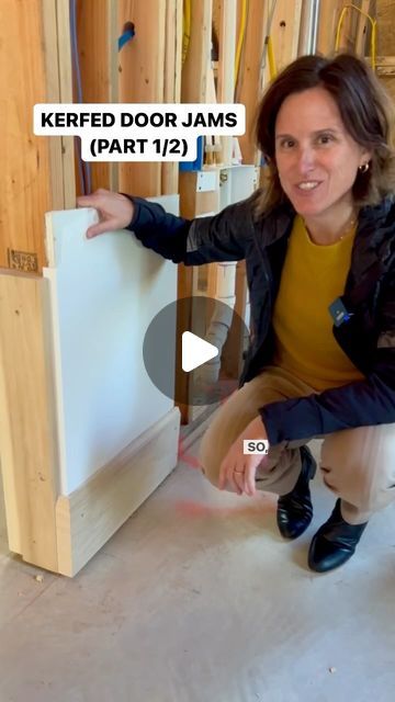 Erin Stetzer on Instagram: "Part 1 of 2: Kerf door jams 🚪✨sharing a brief explanation on how a kerf door jam works! Designer: @eg_interiors Builder: @stetzerbuilders Want to talk with Erin about YOUR project? For homeowners and builders, whether you are looking for input on a current project or thinking about building or remodeling a home, Erin and her team are here to help you through the entire process! Head to https://www.stetzerbuilders.com to book a virtual consult with Erin today ✨💻🙌 ______ #stetzerbuilders #homebuilder #custombuilder #customhomes #customhomebuilder #construction #dreamhome #homeinspo #homedesign #builder #homesweethome #newhome #newconstruction #housegoals #buildersofinstagram #dreamhouse⁠ #archdaily #architecturelovers #handcrafted #interiordesign #realestate Diy Door Jamb, Kerf Jamb Door, Kerf Door Jamb, Contemporary Door Trim, Kerfed Windows, Door Jamb Design, Door Jams And Trim, Door Jam, Contemporary Door