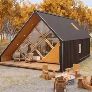 Small Prefab Cabins, Movable House, Cabin House Design, Restaurant Building, Modern A Frame Cabin, A Frame Cabin Plans, Eco Cabin, Prefab Cabins, A Frame House Plans