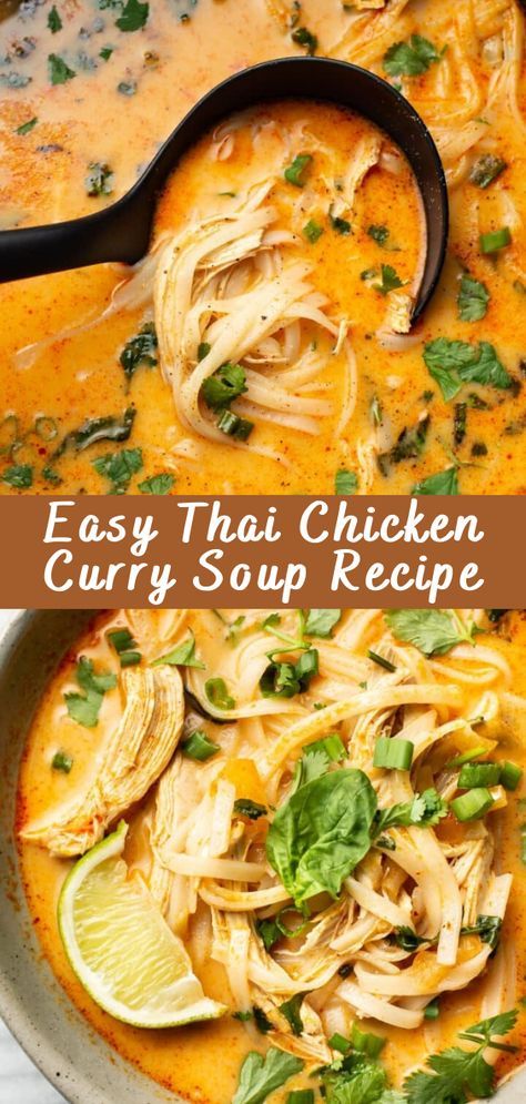 Easy Thai Chicken Curry Soup Recipe Thai Coconut Curry Chicken Soup Easy Recipes, Thai Chicken Curry Soup Coconut Milk, Valentines Party Food Ideas, Chicken Curry Soup Recipe, Thai Coconut Curry Chicken Soup, Thai Chicken Curry Soup, Coconut Curry Chicken Soup, Thai Coconut Curry Chicken, Easy Thai Chicken