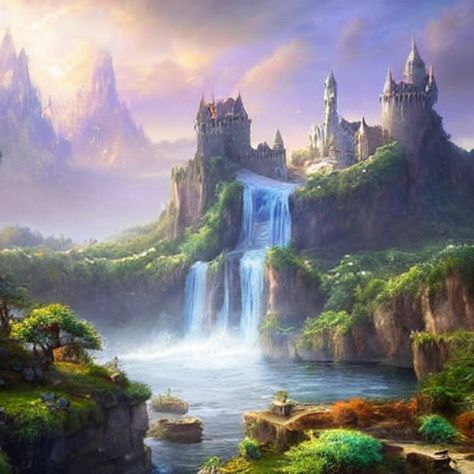 Castle On A Cliff, Celestial Realm, Castle Painting, Scenery Art, Phone Art, Fantasy Castle, Midsummer Nights Dream, Smartphone Wallpaper, Fantasy Novel