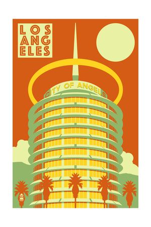 Los Angeles, Posters and Prints at Art.com Los Angeles Poster, Angel Wall Art, California City, Angel Print, Black Framed Wall Art, Frame Wall Art, Orange Light, City Of Angels, Large Canvas Prints