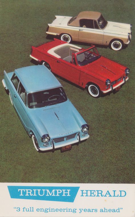 Triumph Herald, Triumph Motor, Triumph Cars, Retro Ads, British Cars, Car Photos, Vintage Car, Wooden Toy Car, Sports Cars