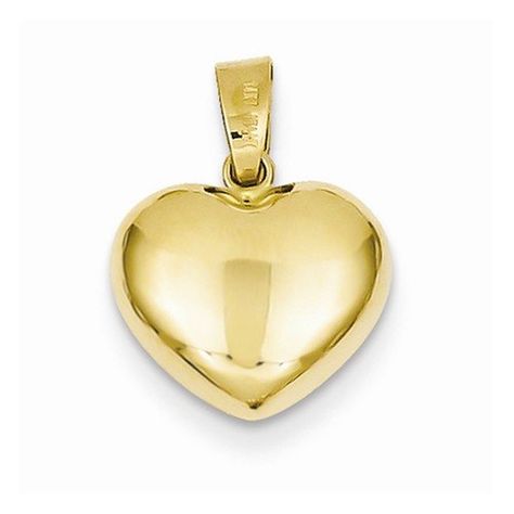 Solid 14k Yellow Gold Puffed Love Plain Heart Charm Pendant Pendant 16mm x 12mm >>> Be sure to check out this awesome product.(It is Amazon affiliate link) #swag Heart Pendants, Necklace For Girlfriend, Heart Pendant Gold, Puffed Heart, Puffy Heart, Yellow Gold Pendants, Pendant Gold, Gold Polish, Jewelry Online Shopping