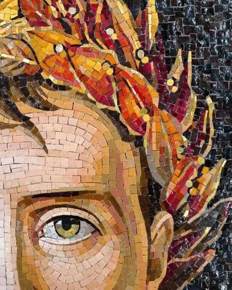 From Lindsay Roman Mosaic Art, Paper Mosaics, Roman Mosaics, Mosaic Portrait, Roman Mosaic, Mosaic Art Projects, Mosaic Tile Art, Paper Collage Art, Ceramic Mosaic Tile