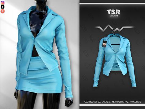 The Sims Resource - CLOTHES SET-209 (JACKET) BD673 Sims 4 Jacket Accessory, Sims Boutique, Sims Shirts, Sims 4 Jacket, The Sims 4 Custom Content, Sims 4 Tsr, The Sims 4 Pc, Sims 4 Teen, Sims 4 Dresses