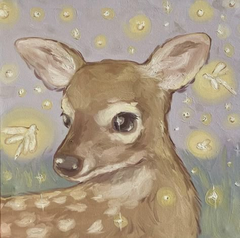 Happy Ending, Cute Paintings, Fairytale Art, Baby Deer, Cute Animal Drawings, الرسومات اللطيفة, Dragonflies, Short Video, Pretty Art