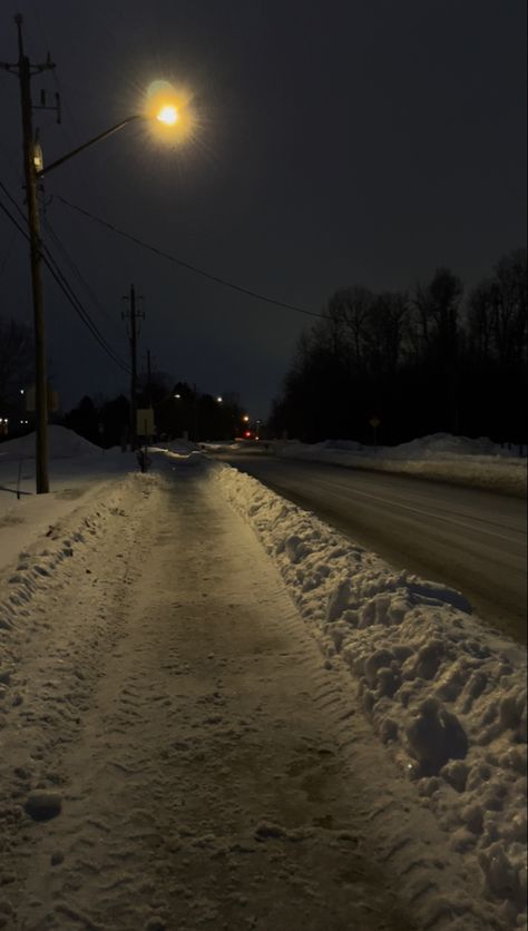 Walking In The Snow At Night, Nightcore Background, Cold Aesthetic Dark, Snow In Night, Snow In The Dark, Outside Wallpaper, Winter At Night, Cold Background, Dark Winter Aesthetic