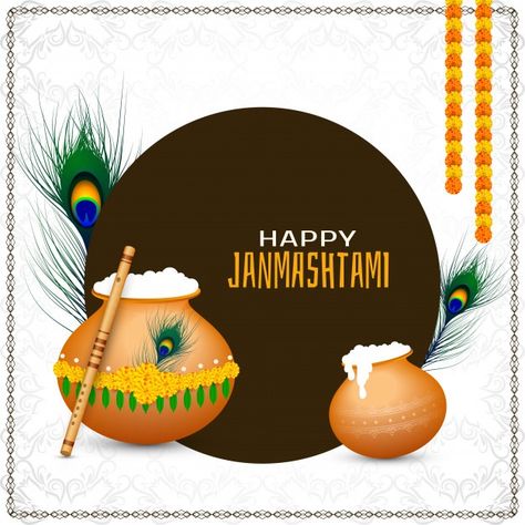 Stylish happy janmashtami celebration re... | Free Vector #Freepik #freevector #card #happy #feather #indian Janmashtami Wallpapers, Happy Janmashtami Image, Janmashtami Photos, Religious Background, Janmashtami Images, Janmashtami Celebration, Janmashtami Wishes, Radha Krishna Holi, Ganesha Drawing