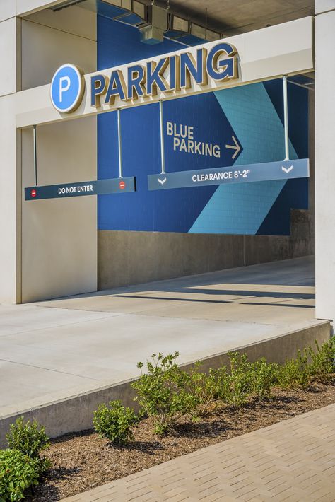 Parking Garage Graphics, Parking Garage Signage, Parking Sign Design, Parking Signage Design, Urban Design Public Spaces, Parking Lot Signage, Parking Signage, Rsm Design, Parking Lot Sign