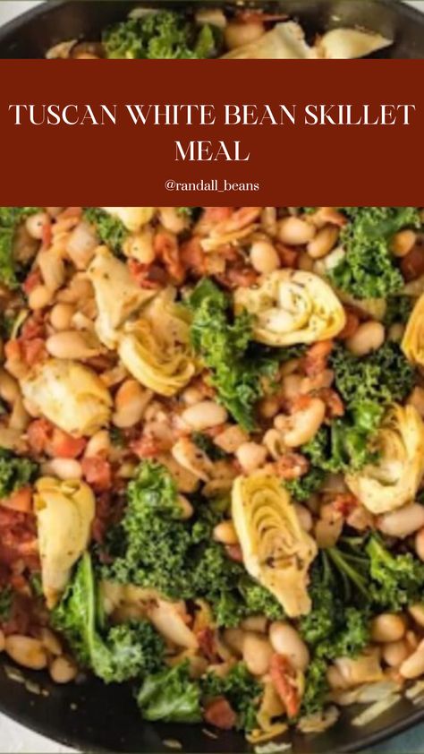 Mediterranean Bean Recipes Healthy, Creamy Tuscan White Bean Skillet, High Protein Beans Recipes, Vegan Great Northern Beans Recipe, Cannellini Bean Recipes Side Dishes, Recipes For Navy Beans, Saturday Meals Dinners, Tuscan White Bean Skillet, White Beans And Rice Recipes