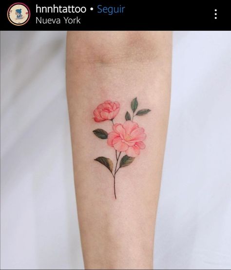 Camilia Flower Tattoo Design, Camelia Flower Tattoo, Camellia Flower Tattoo, Flower Tattoo Rose, Pink Rose Tattoos, Pink Tattoo, Tattoo Rose, Camellia Flower, Feather Tattoo