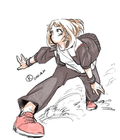 Famous Anime, Poses Anime, Ochako Uraraka, 캐릭터 드로잉, Character Poses, Dynamic Poses, Figure Drawing Reference, Poses References, Action Poses