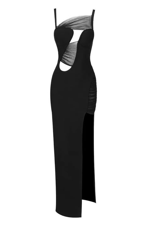 Cutout Fitted Dress, Heart Cut Out Dress, Black Dress With Cutouts, Side Cut Out Dress, Black Cut Out Dress, Dress With Cutouts, Revealing Dress, Hourglass Silhouette, Cutout Maxi Dress