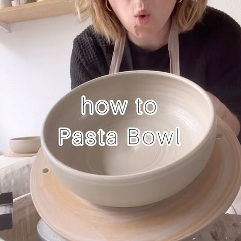 Throwing a No Regretti Spaghetti Bowl aka my big old pasta bowl. Enjoy 🍝 • • • #pottery #potteryvideos #wheelthrown #wheelthrownpottery… | Instagram Throwing A Large Bowl, Ceramic Pasta Bowls Handmade, Pasta Bowls Pottery, Pottery Throwing Ideas, Clay Bowl Ideas, Wheel Throwing Ideas, Clay Throwing, Pottery Wheel Diy, Spaghetti Bowl