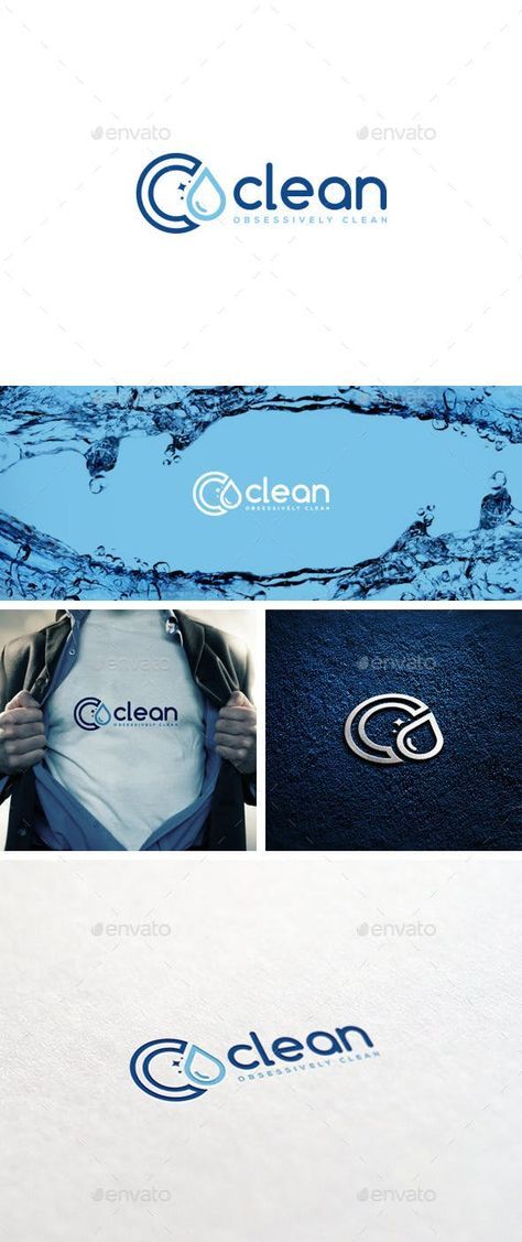 Clean Logo Template - Logo Templates Cleaning Company Logo, Cleaners Logo, Laundry Logo, Cleaning Service Logo, All About Water, Clean Logo, Water Logo, Cleaning Logo, About Water