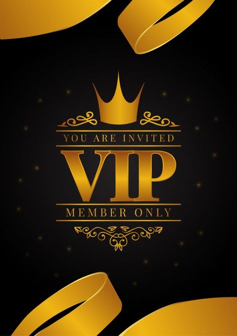 Vip Logo, Golden Crown, Flyer Poster, You Are Invited, Mythical Creatures, Premium Vector, Graphic Resources, Crown