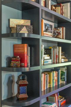 Boho treetop house - eclectic - Spaces - Los Angeles - Shannon Ggem ASID Rounded Bookshelf, Rounded Bookcase, Kitchen Bookshelves, Round Bookshelf, Bookshelves Design, Built In Wall Shelves, Painted Blocks, Kitchen Bookshelf, Dc House